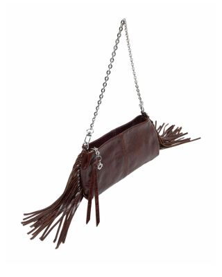 Miss M Fringed Worn Leather Clutch