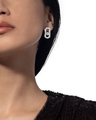 18K White Gold So Move Diamond Pav&eacute; Stud Earrings