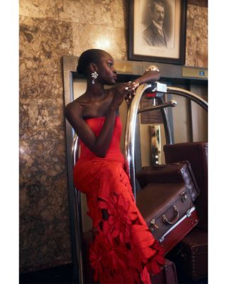 Rayna Strapless Appliqu&amp;eacute; Dress