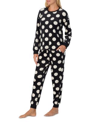 Dot Print Long Pajama Set