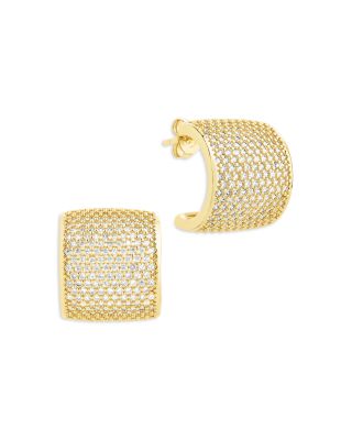Simone Pav&eacute; Curved Stud Earrings