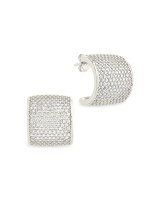 Simone Pav&eacute; Curved Stud Earrings