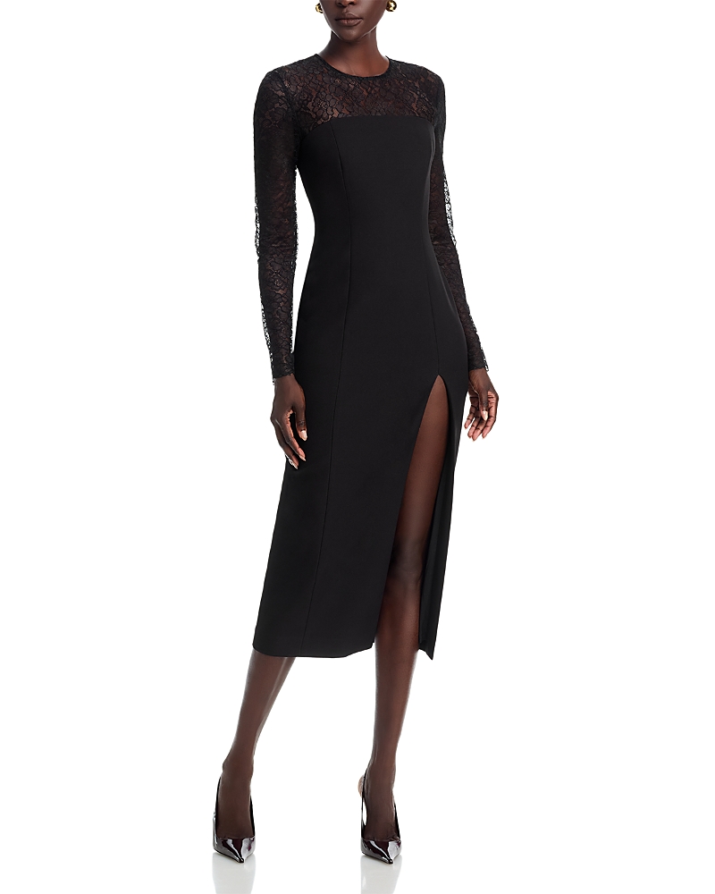 Toccin Loretta Lace Midi Dress In Black