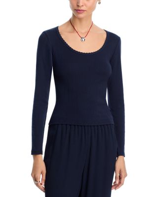 Pointelle Long Sleeve Tee