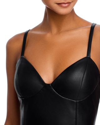 Faux Leather Strap Dress