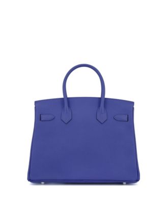  Birkin 30 Handbag Blue Epsom with Palladium Hardware