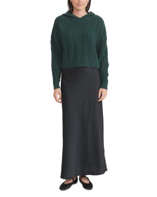 Brushed Cable Knit Hoodie 