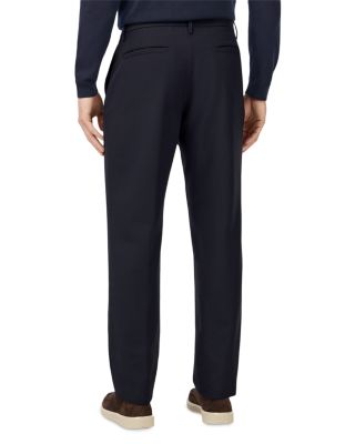 Straight Fit Wool Blend Trousers