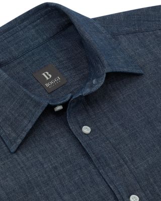 Denim Long Sleeve Button Front Shirt