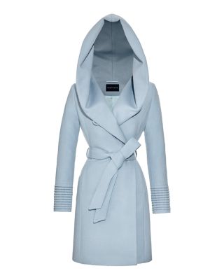 Mid Length Hooded Wrap Coat