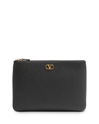 Medium VLogo Flat Leather Pouch 