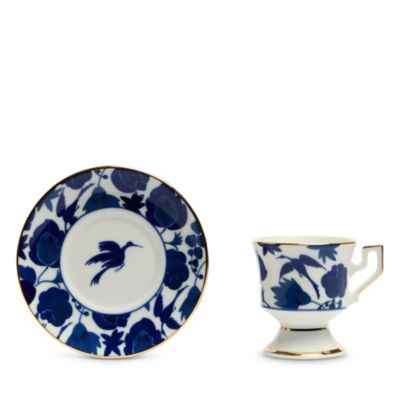Wildbird Espresso Cup & Saucer Plate, Set of 2