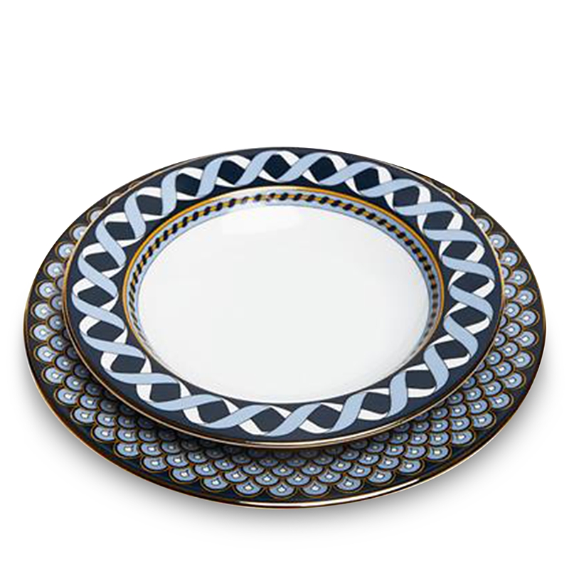 La DoubleJ Napoli Blue Soup Plates, Set of 2