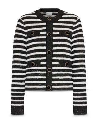 Sequined Crewneck Cardigan Sweater