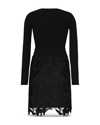 Katie Lace Combo Knit Mini Dress
