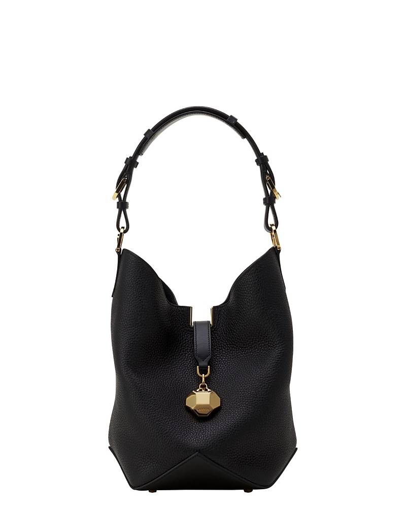 Lanvin Medium Leather Bucket Bag In Black