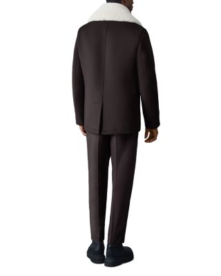 Wool Shearling Collar Peacoat