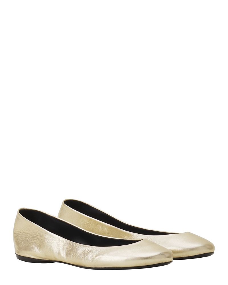 Lanvin The Ballerina Flat In Metallic Leather In Gold