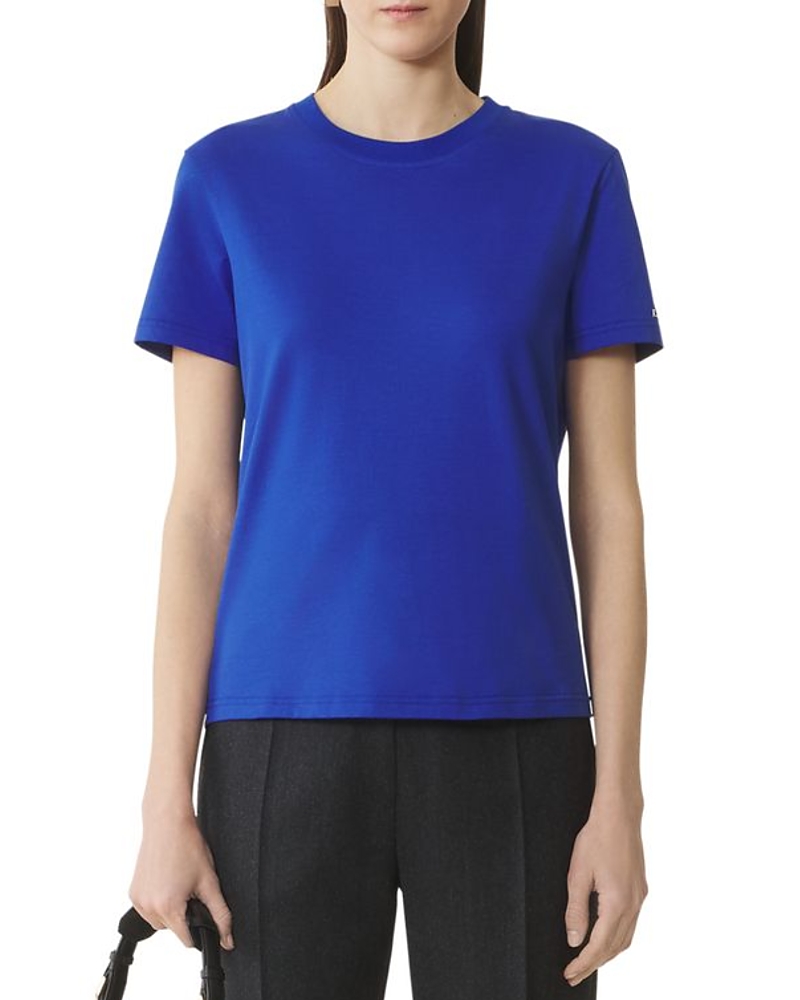 Lanvin Cotton T-shirt With Ribbon Detail In Blue