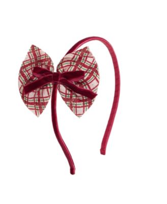 Girls' Christmas Plaid Layered Bow Headband