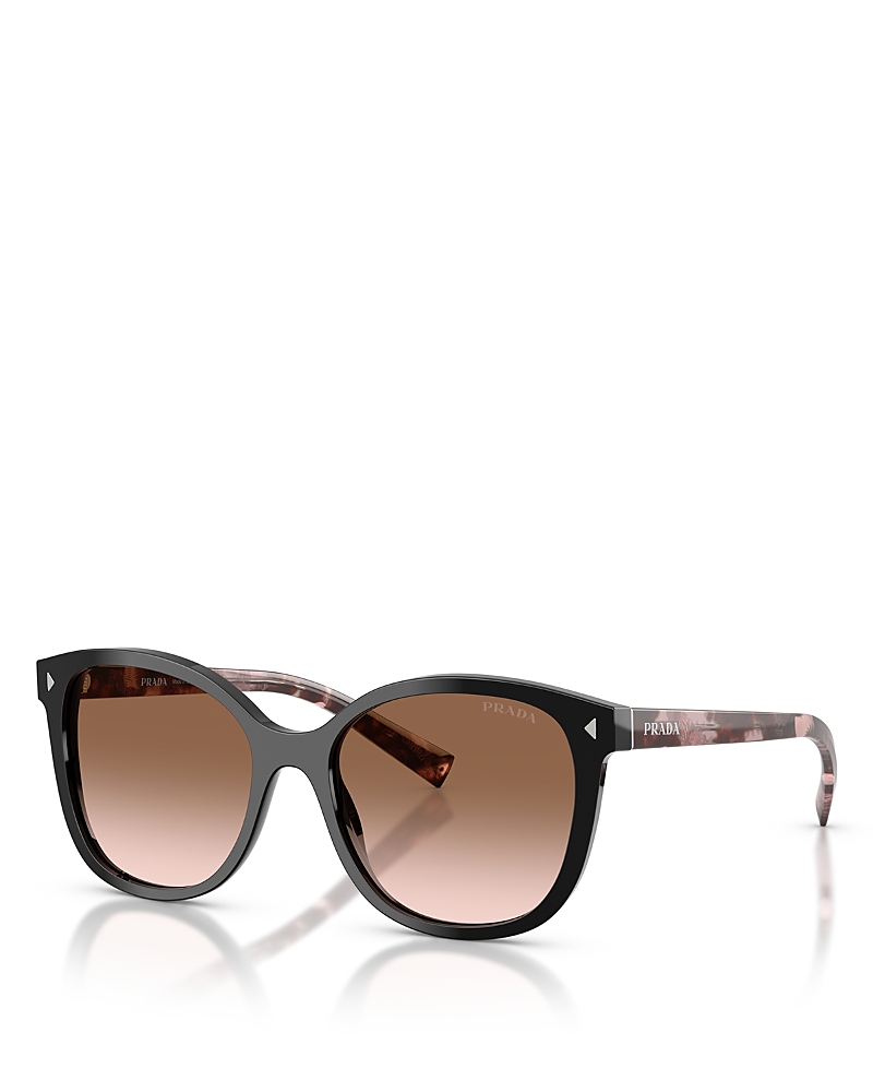 Prada Square Sunglasses, 55mm In Black