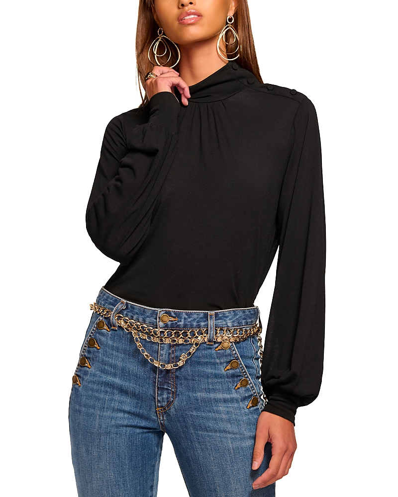 Ramy Brook Larissa Shoulder Button Sweater In Black