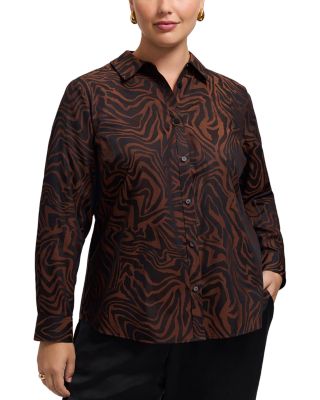 Foxcroft Plus - Hampton Zebra Print Shirt