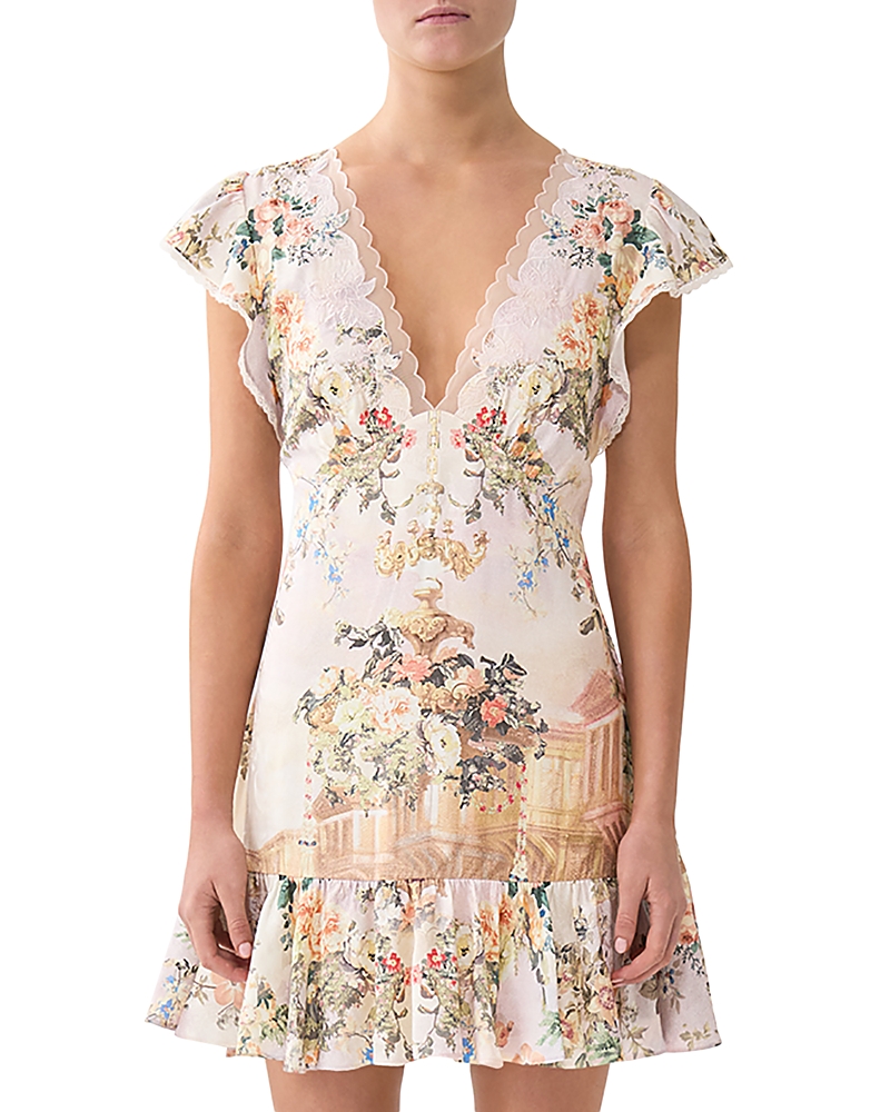 Camilla Embellished Floral Lace-trimmed Minidress In Multi