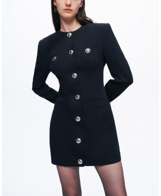 Padded Shoulder Mini Dress