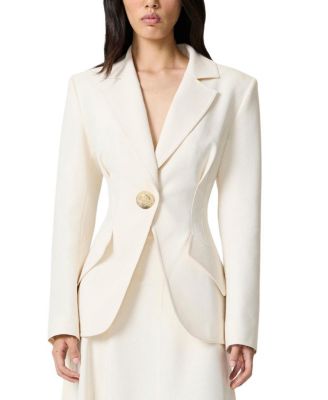 Gold Accent Padded Shoulder Jacket