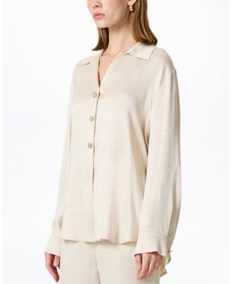  Belted Shirt with Statement Buttons