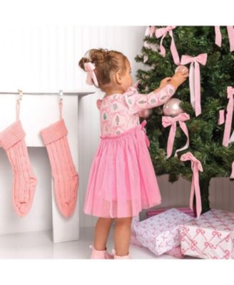  Girls&#39; Nutcracker Trellis Christmas Long Sleeve Tutu Dress - Little Kid