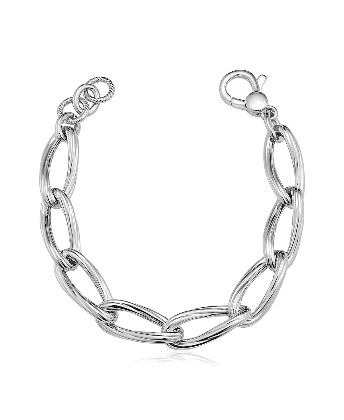 Oradina Sterling Silver Milanese Twist Link Bracelet