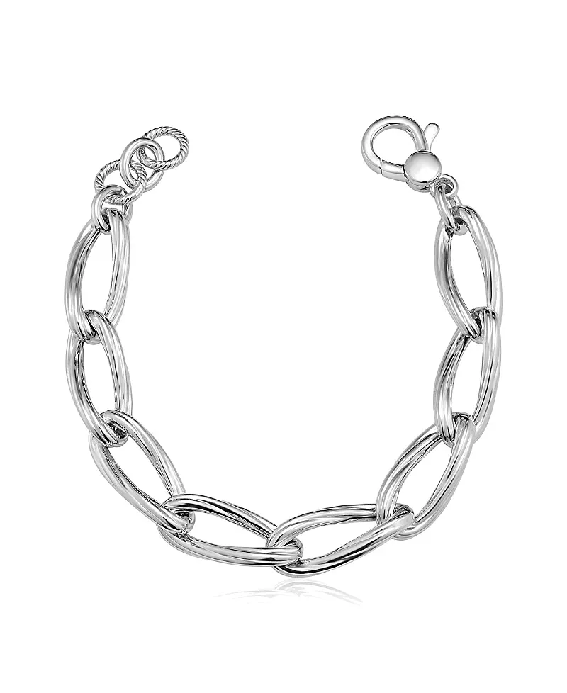 Oradina Sterling Silver Milanese Twist Link Bracelet