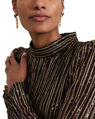 Gloria Sequin Stripe Midi Dress