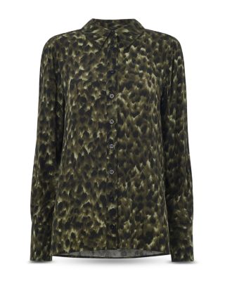 Animal Print Collared Shirt