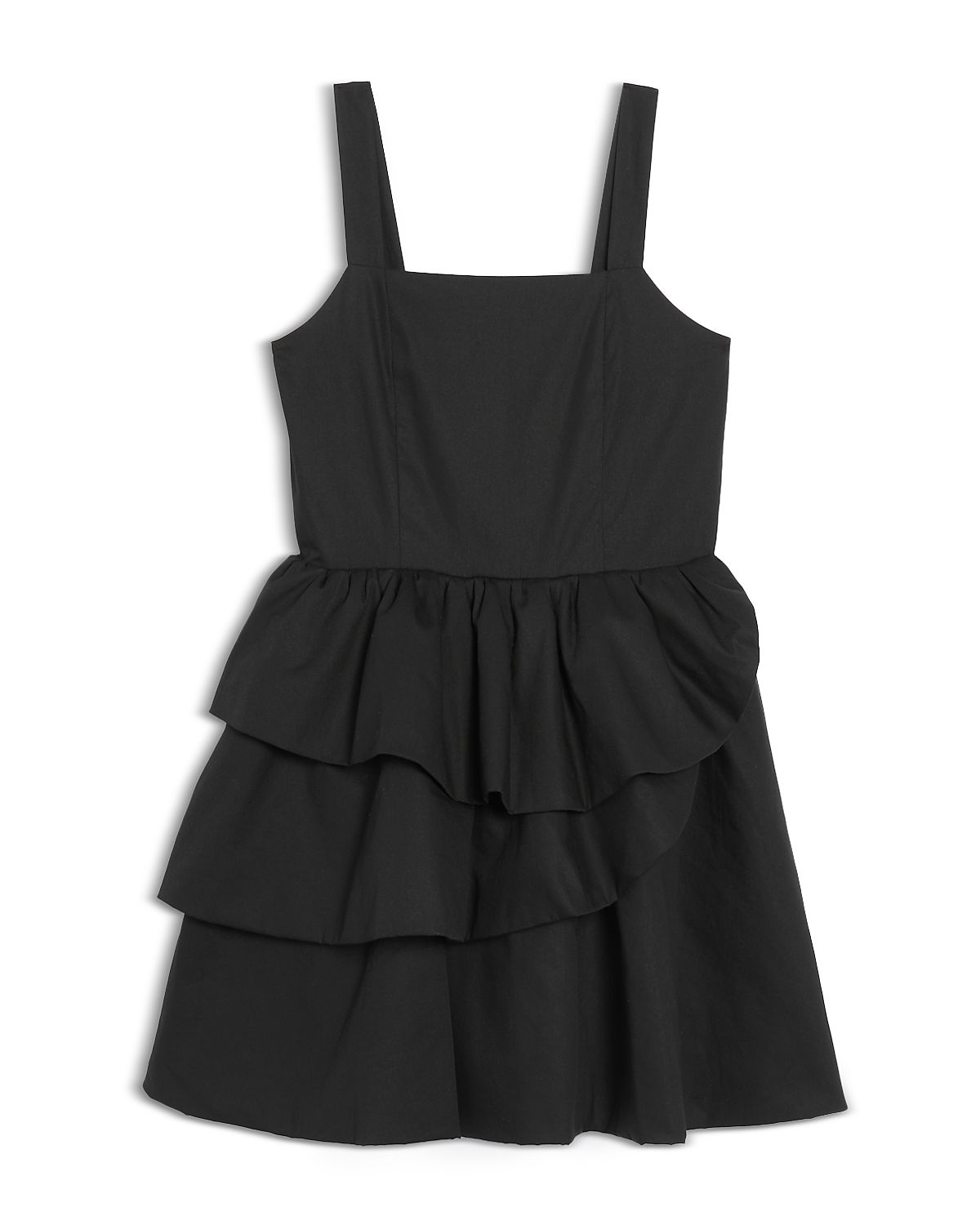Aqua Girls' Tiered Poplin Mini Dress, Little Kid, Big Kid - Exclusive