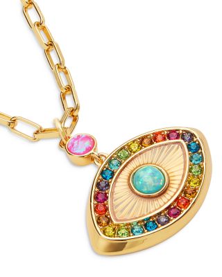 Signature Rainbow Evil Eye Pendant Necklace, 16"-18"