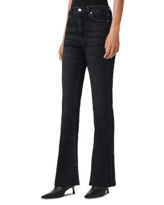 Maisie High Rise Flare Leg Jeans in Blue Black