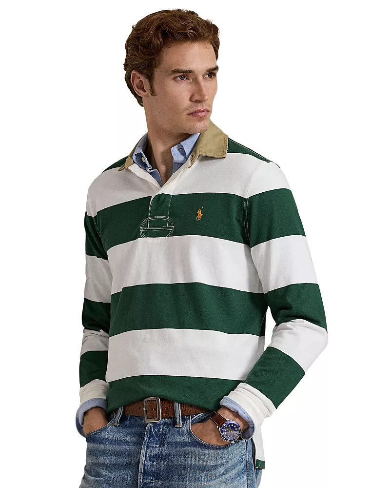 Polo Ralph Lauren Classic Fit Khaki Collar Rugby Shirt
