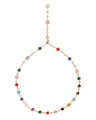Pasquale Bruni - 18K Rose Gold Figlia dei Fiori Multi Stone Flower Lariat Necklace, 18.5"