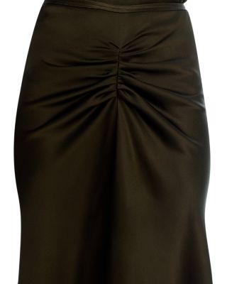Gathered Waist Midi Skirt