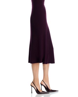 Ribbed Knit Midi Skirt