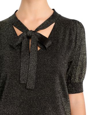 Elbow Sleeve Metallic Top