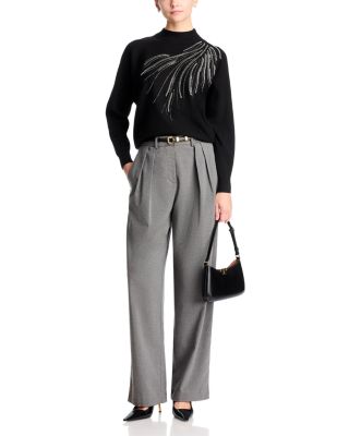 Embellished Mock Neck Sweater