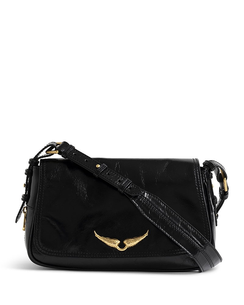 Zadig & Voltaire Le Zouzou Vintage Effect Patent Leather Bag In Black