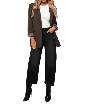 Mid Rise Gail Barrel Jeans in Black