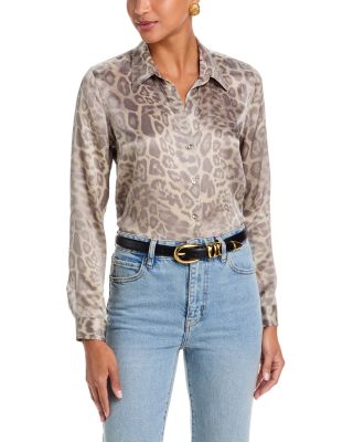 Tyler Silk Printed Split Neck Blouse