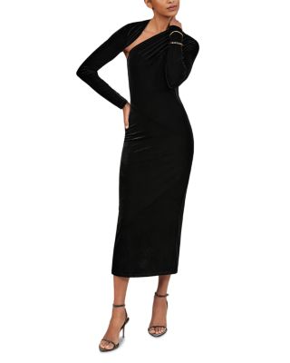 Kass Sheer Panelled Velvet Midi Dress