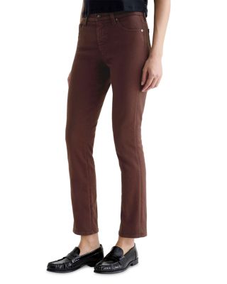 Mari Mid Rise Slim Straight Jeans in Coffee Bean